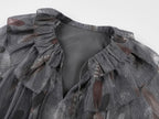 Feather ruffled dress
