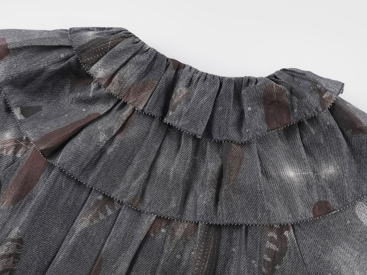 Feather ruffled dress