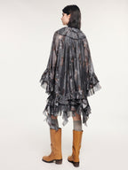 Feather ruffled dress