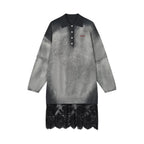 Washed knit-layered look dress