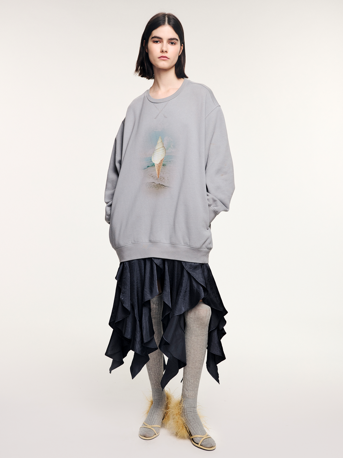 Conch ice cream panel dress