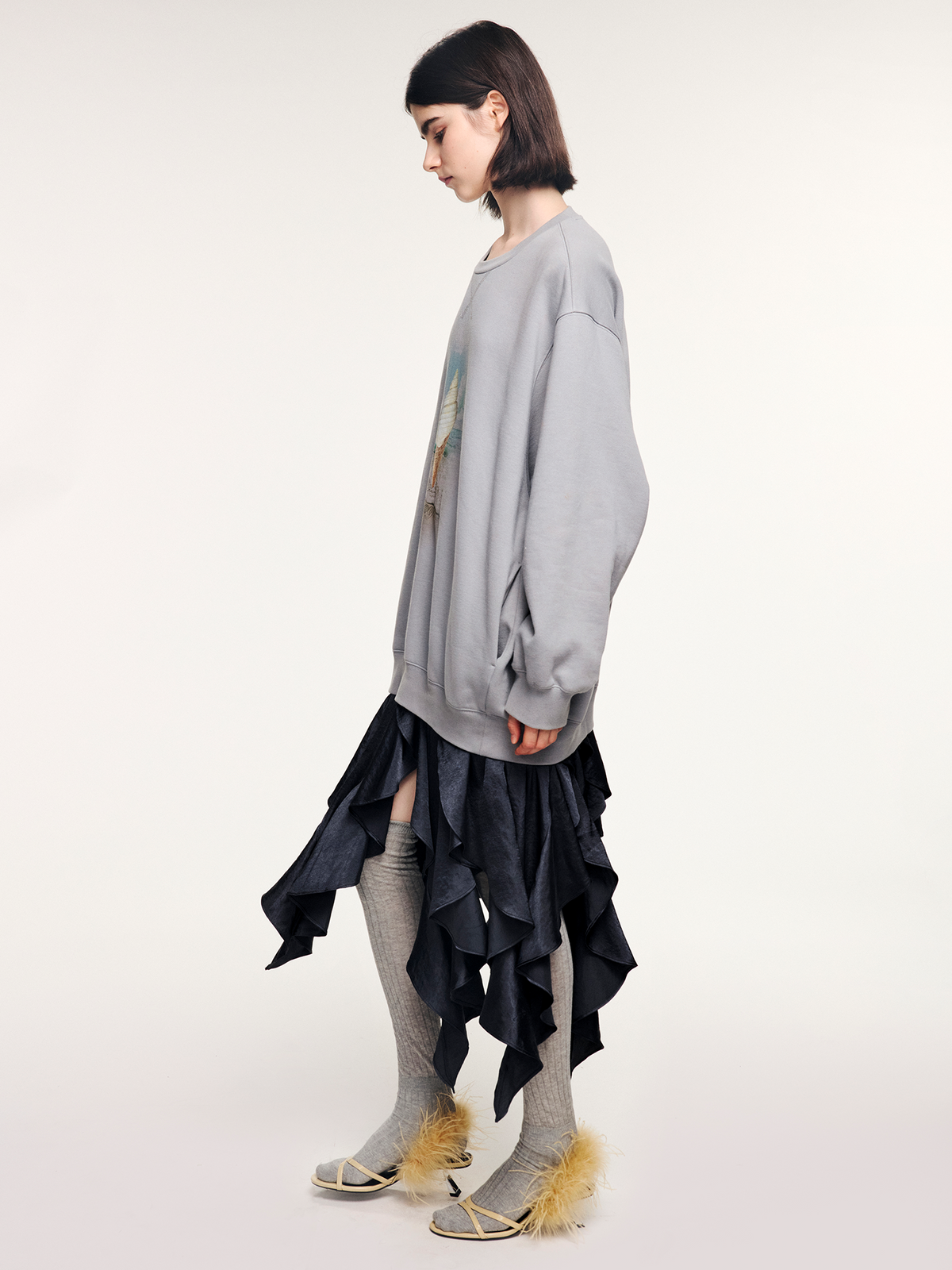 Conch ice cream panel dress