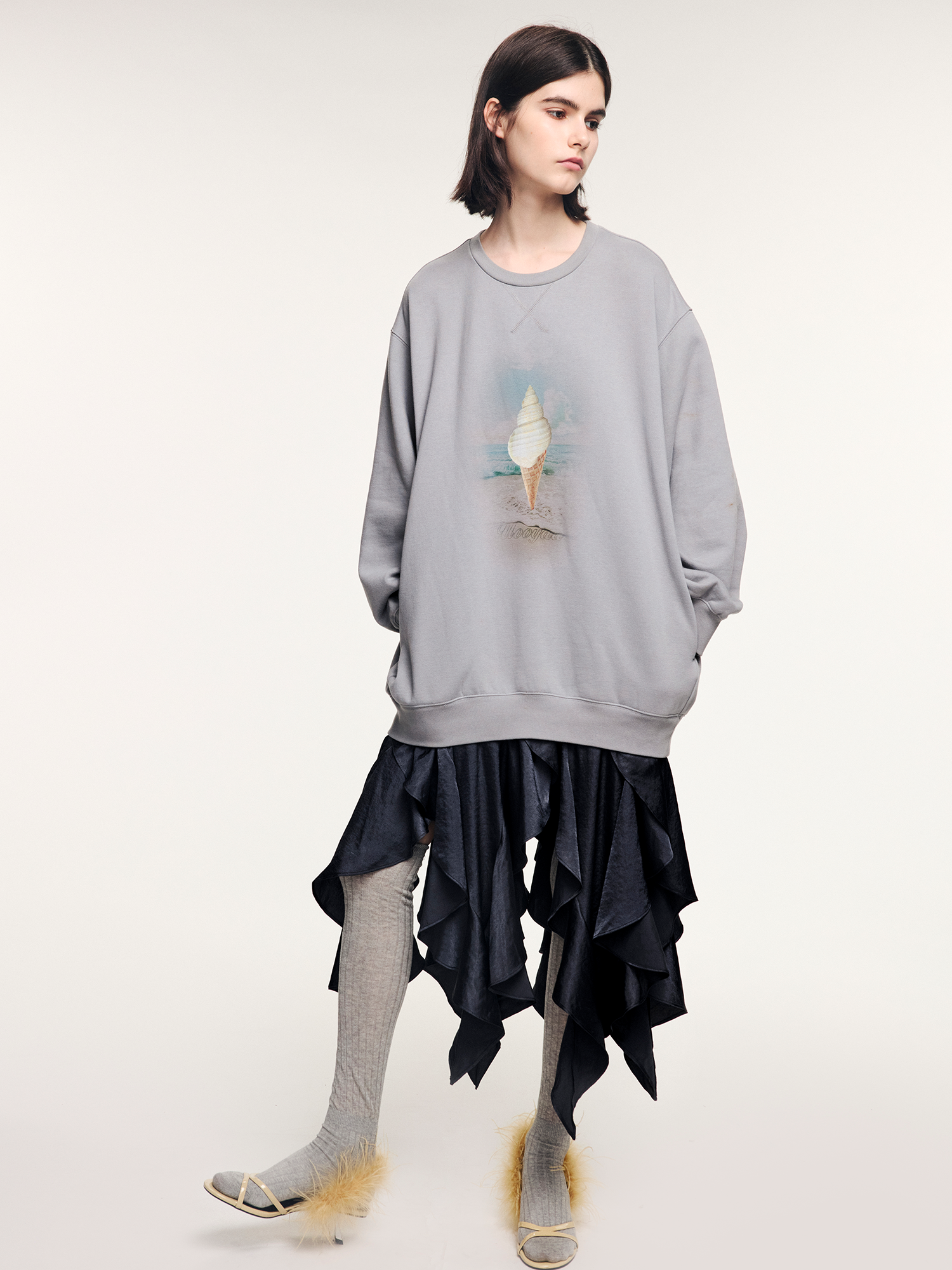 Conch ice cream panel dress