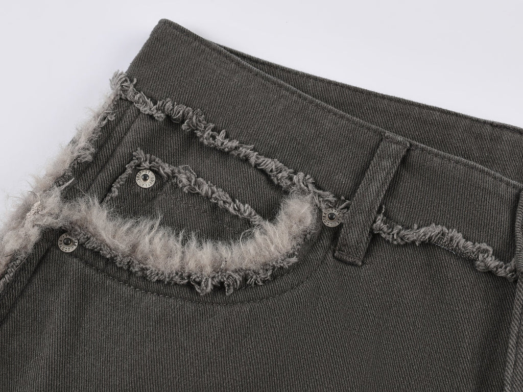 Fleece trim utility pants