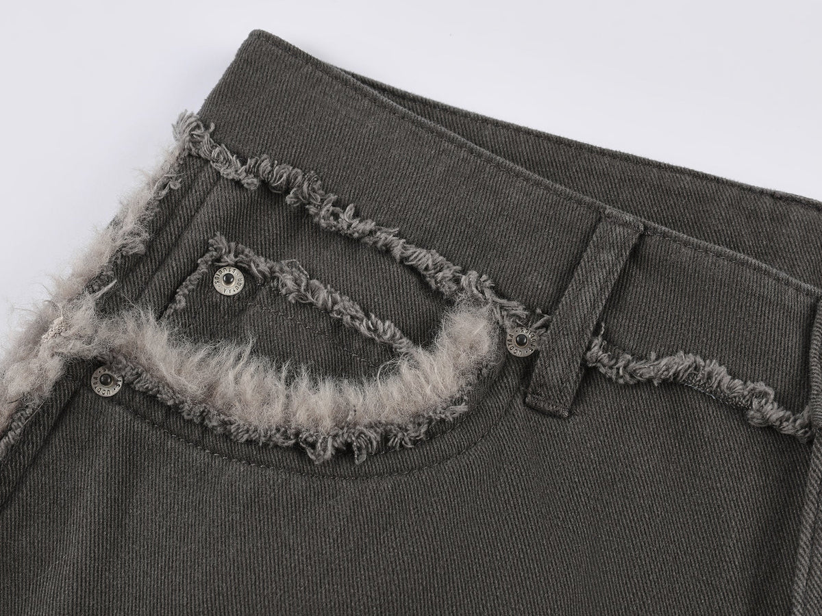 Fleece trim utility pants