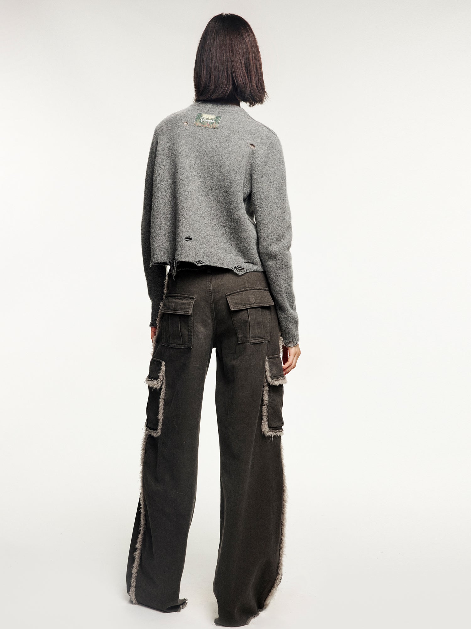 Fleece trim utility pants