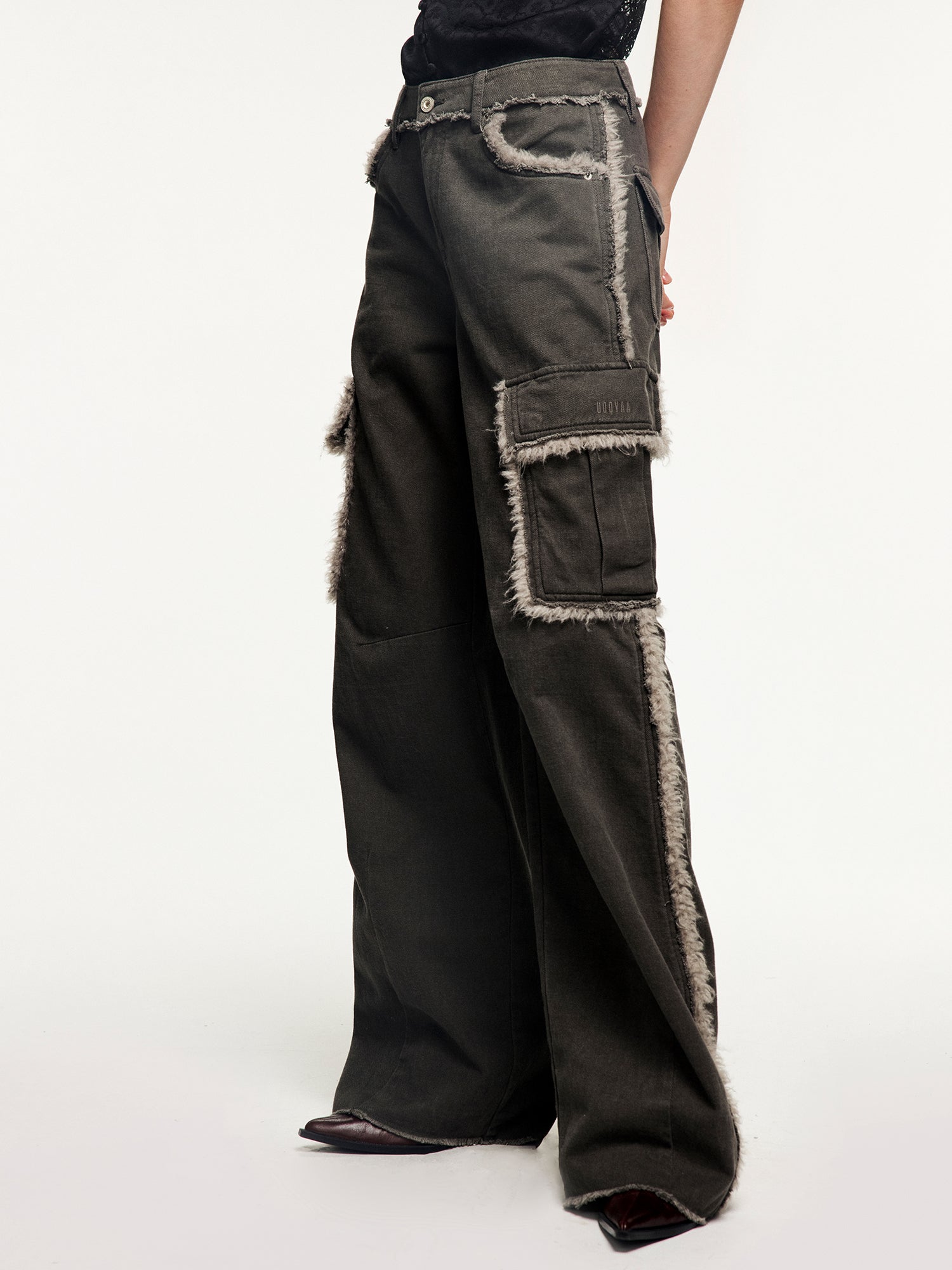 Fleece trim utility pants