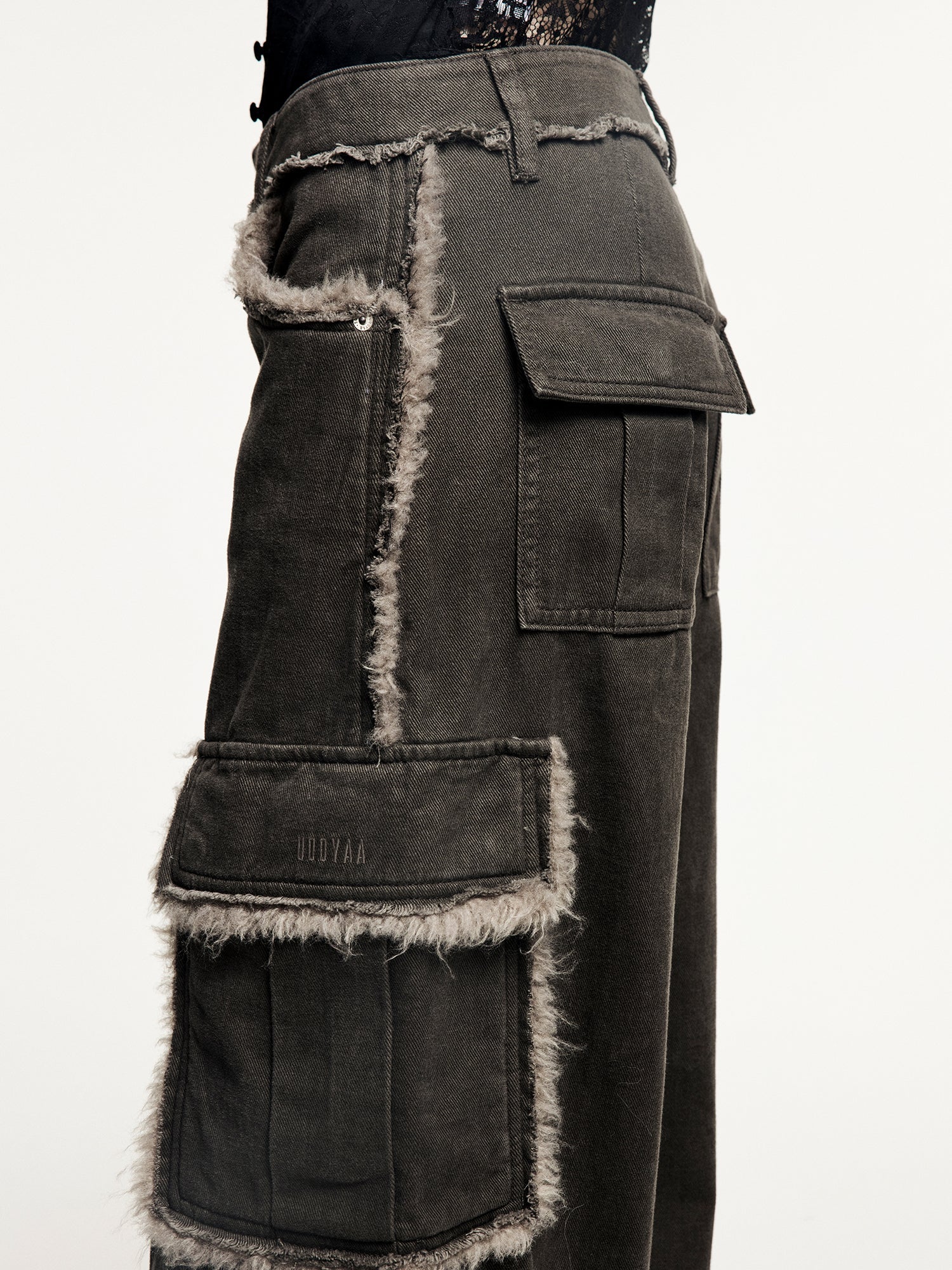 Fleece trim utility pants