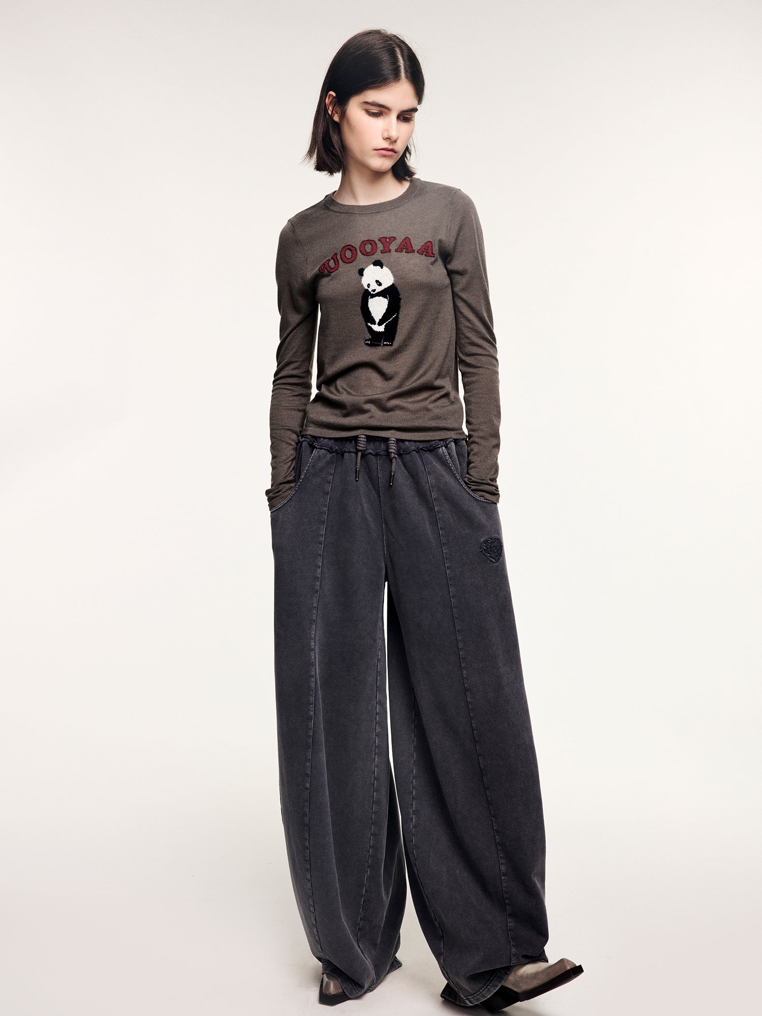 Washed balloon sweatpants