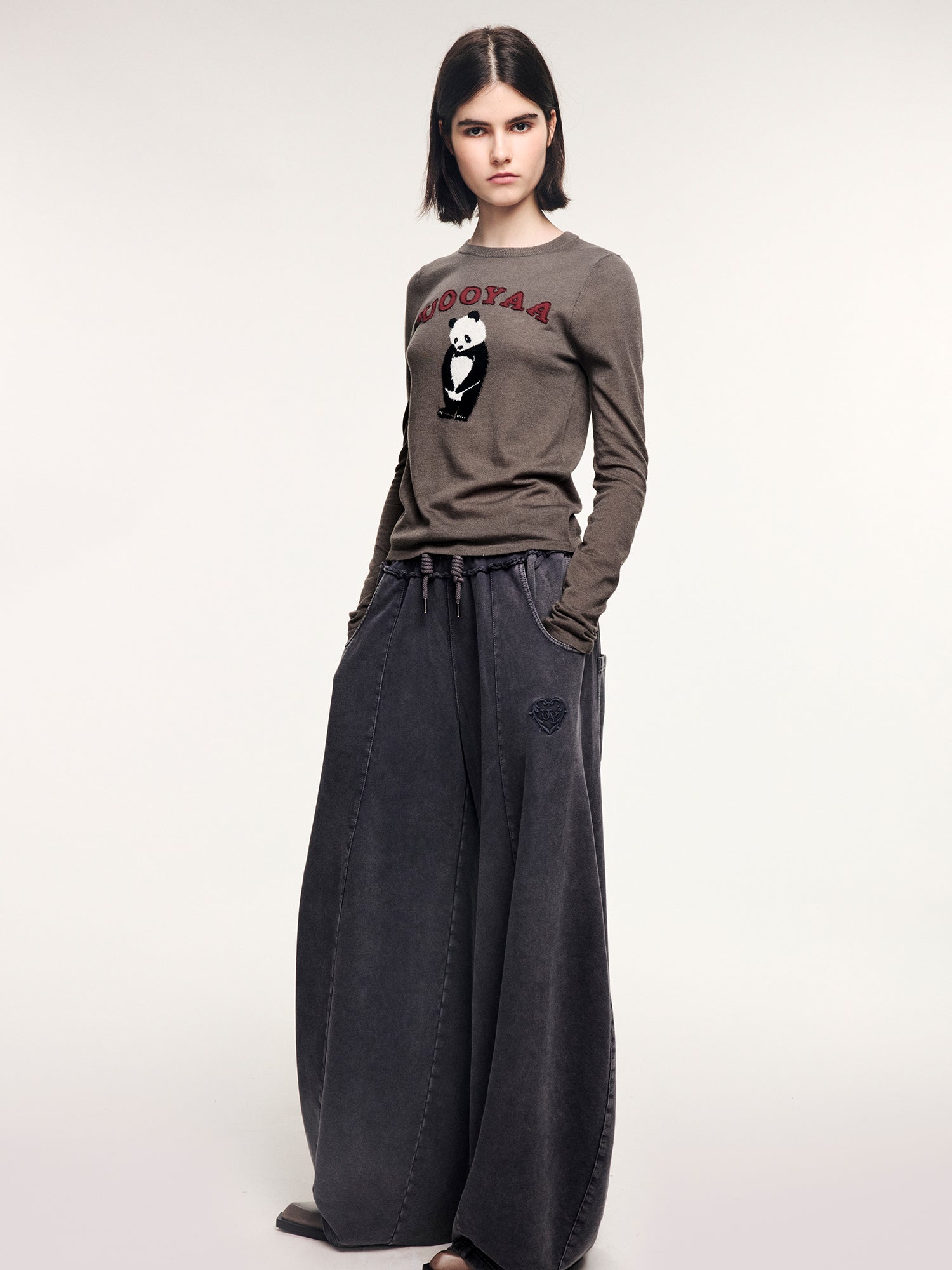 Washed balloon sweatpants