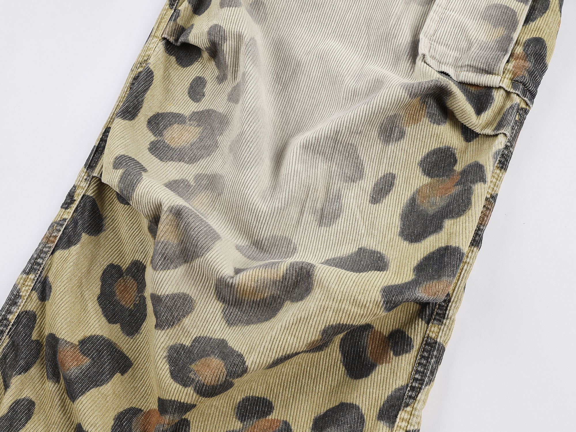 Leopard corduroy paratrooper pants