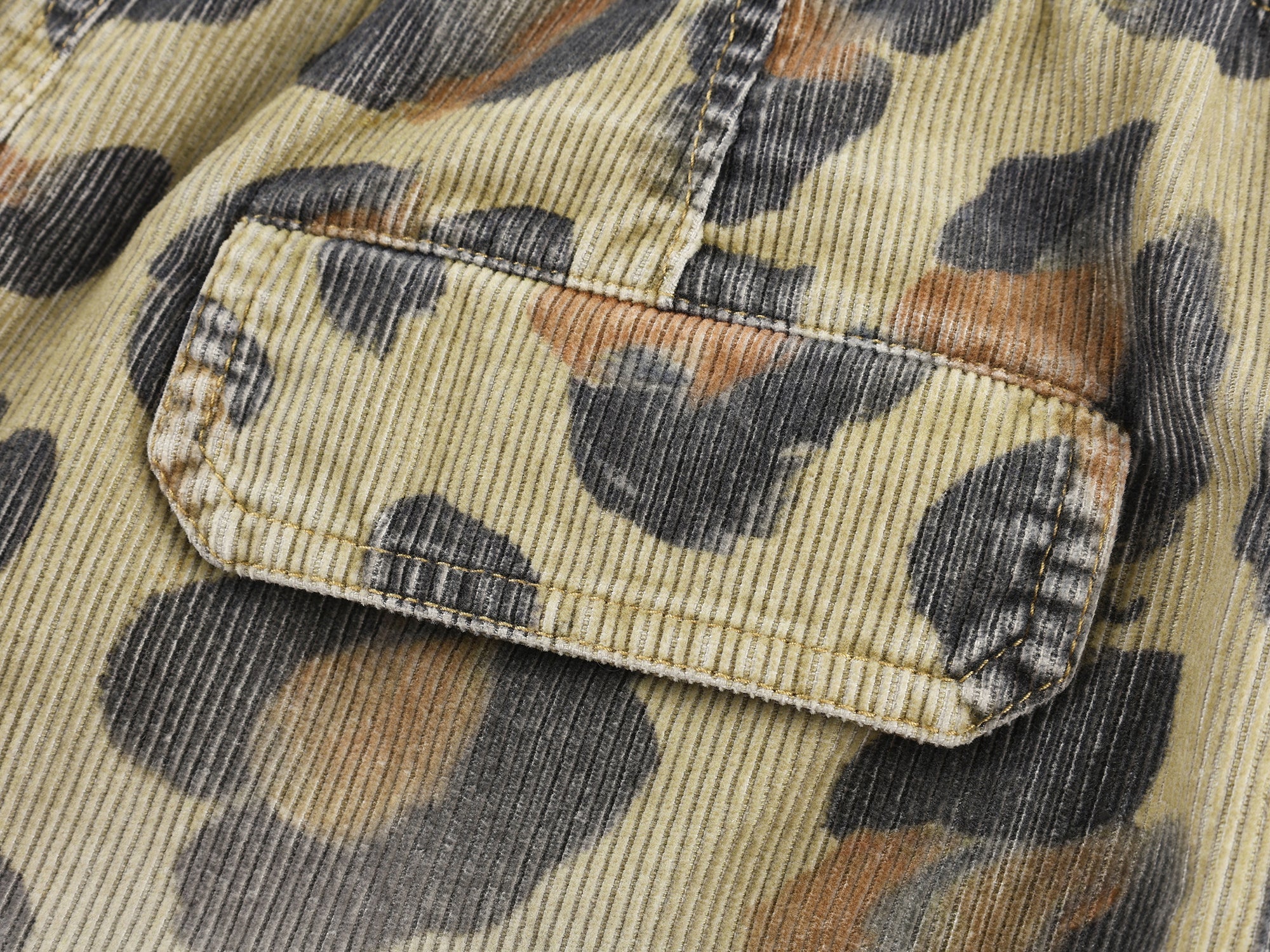 Leopard corduroy paratrooper pants