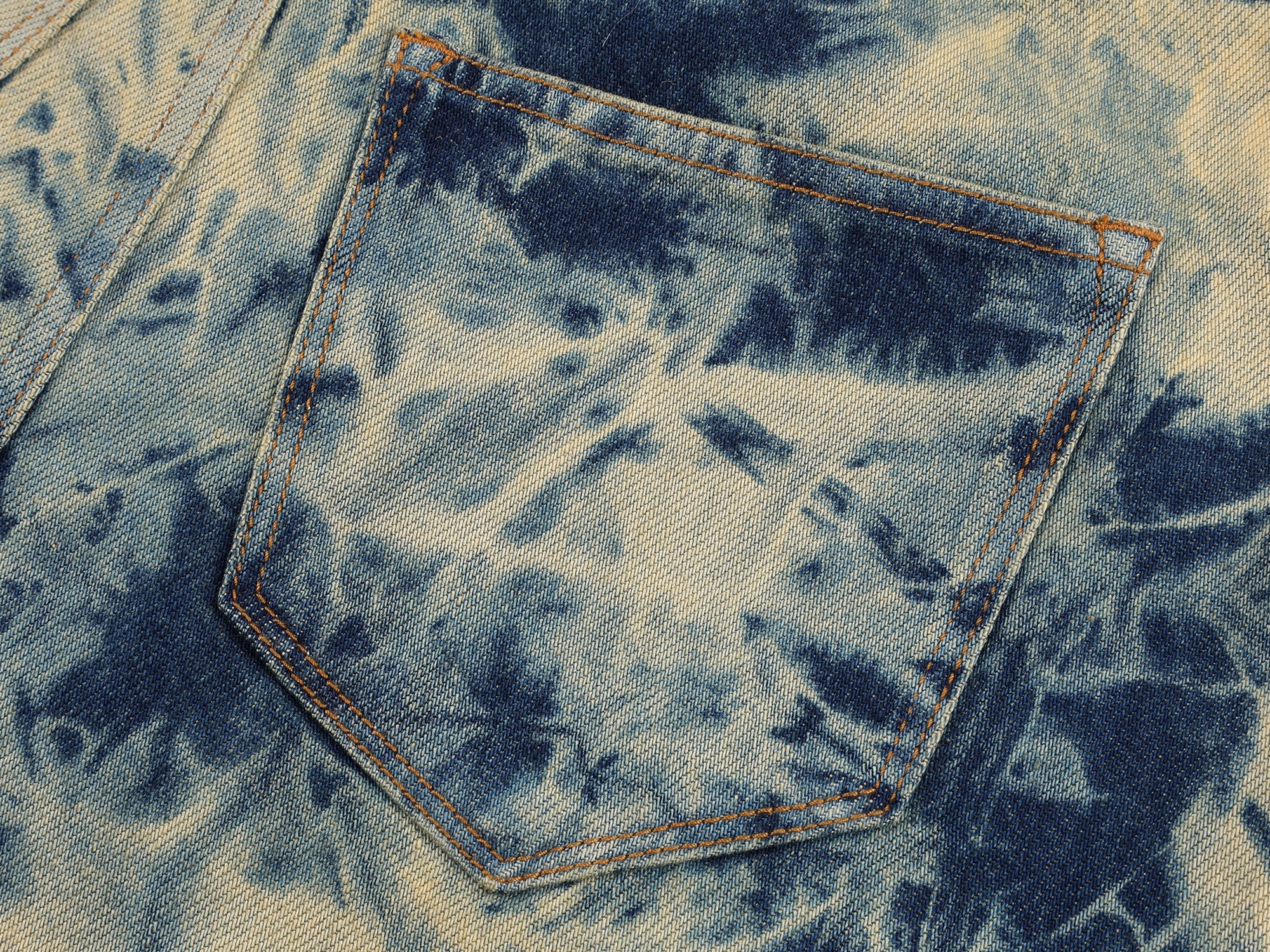 Tie-dye ruffle denim skirt