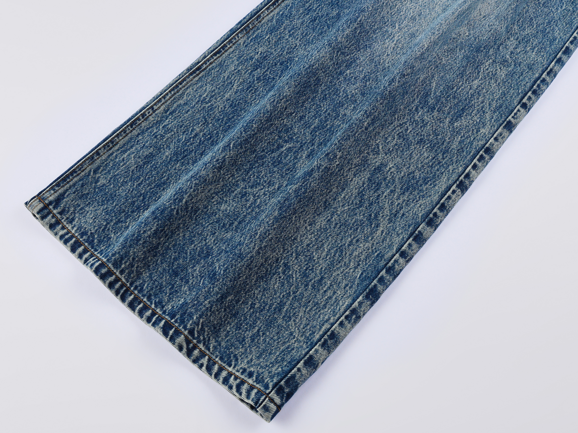 Irregular pleated denim pants