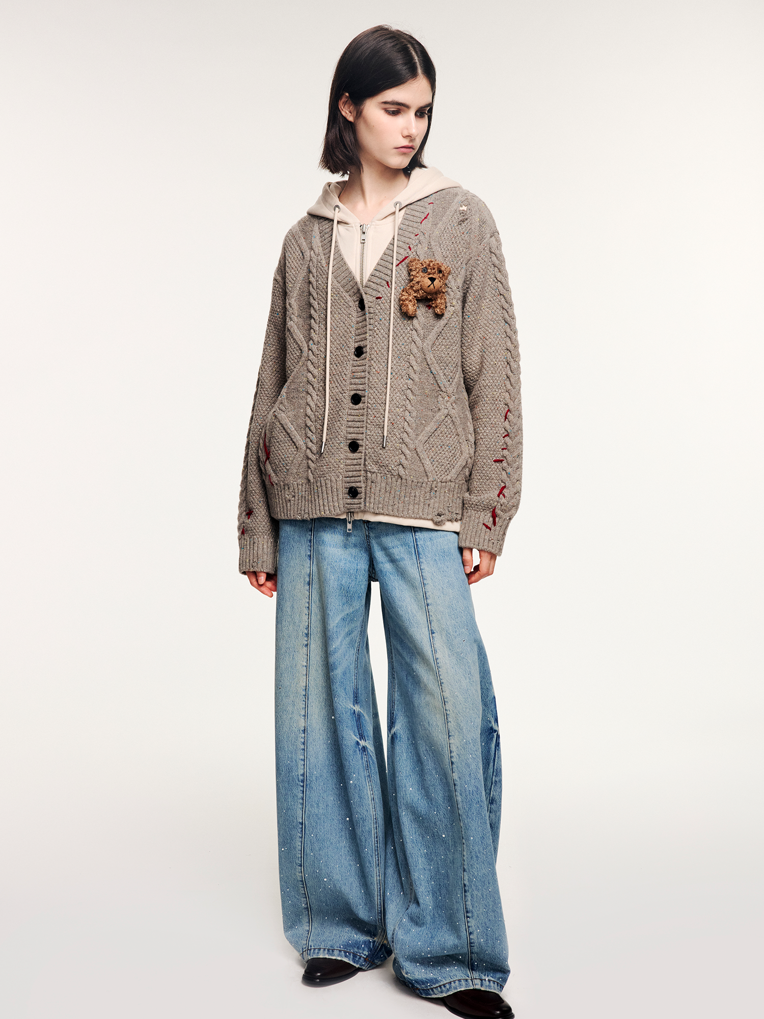 Rhinestone balloon jeans