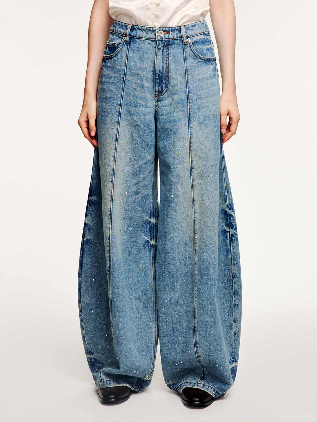 Rhinestone balloon jeans