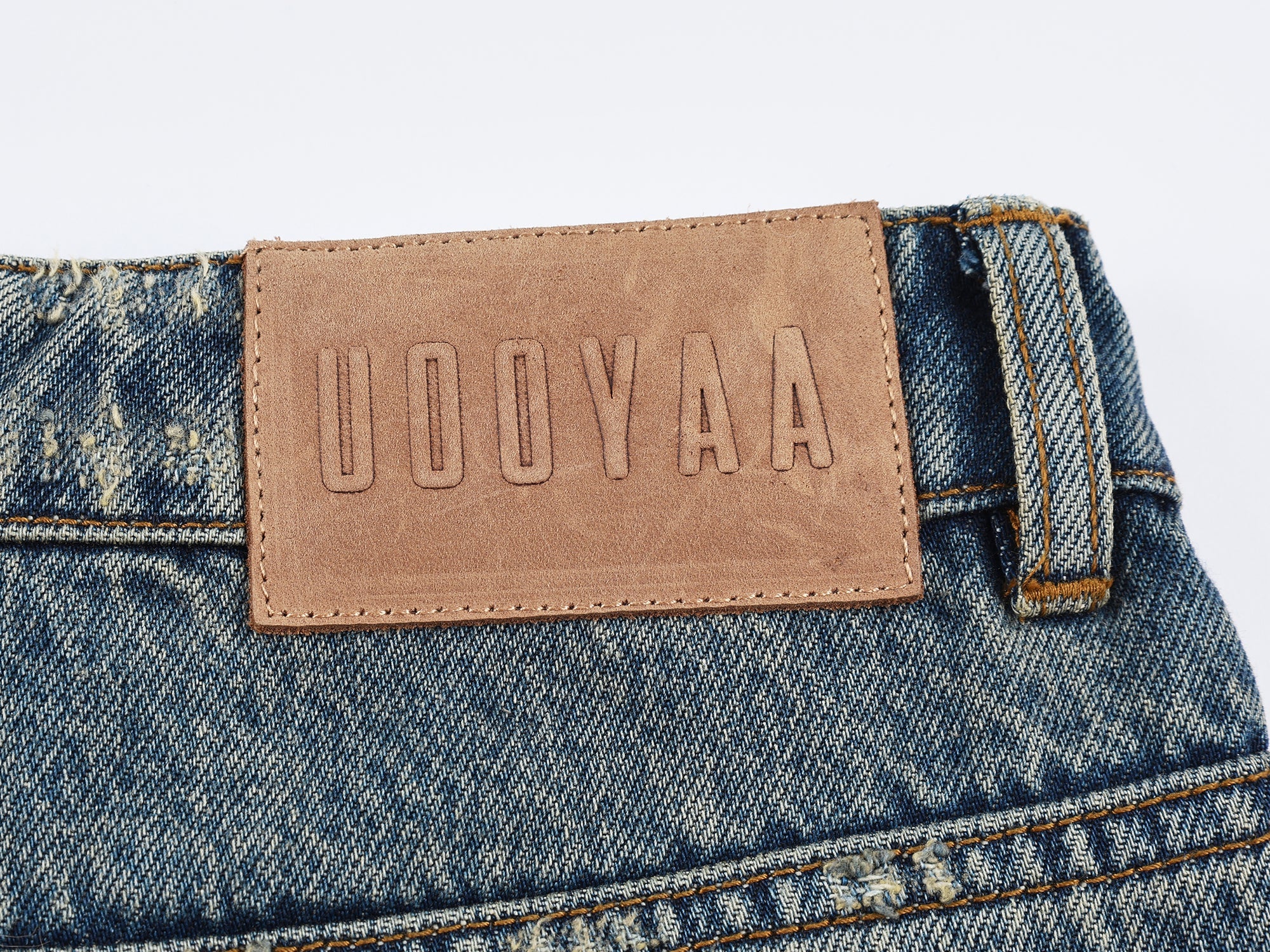 Washed Tencel denim jeans with curved blade cut