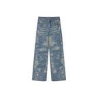 Jacquard denim jeans