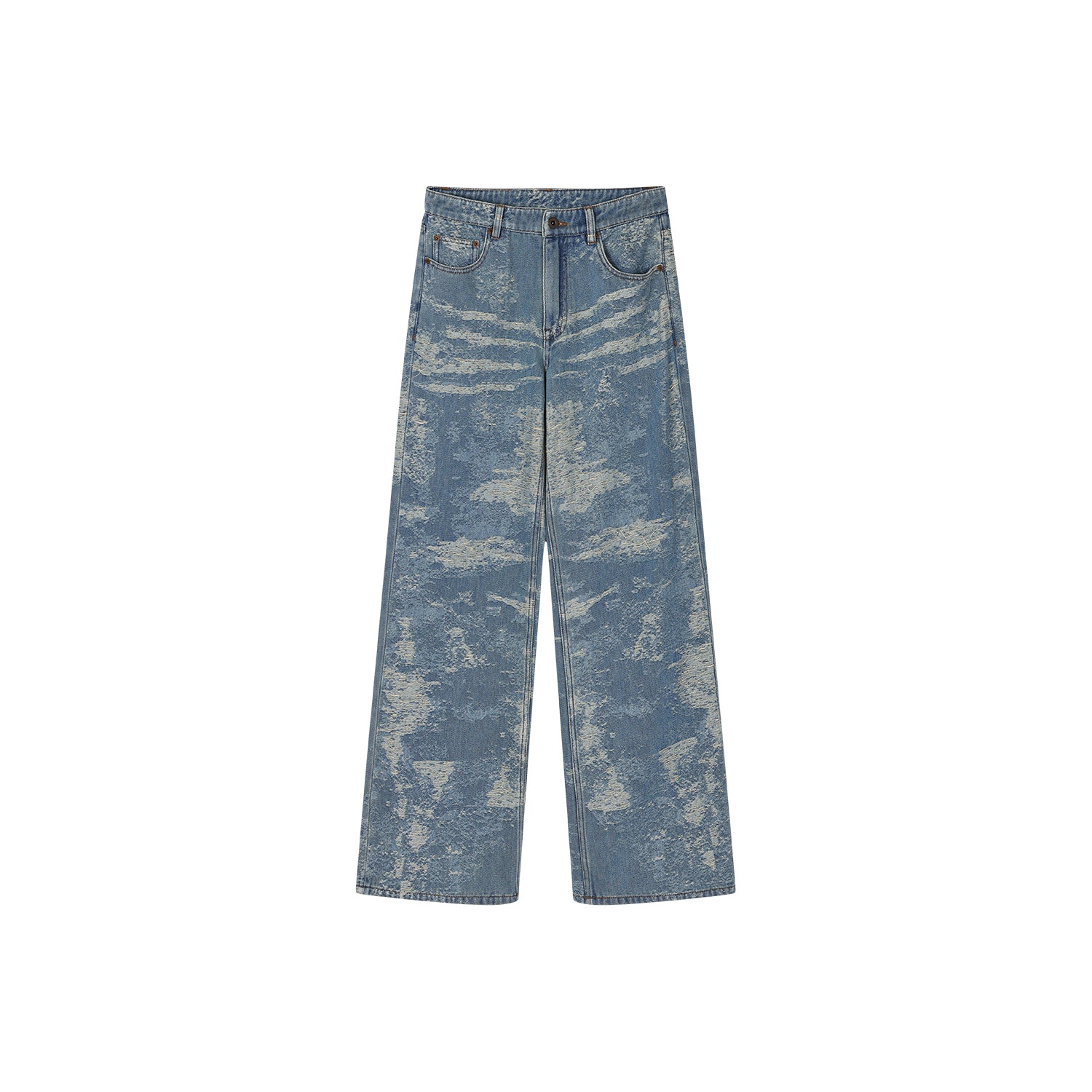 Jacquard denim jeans