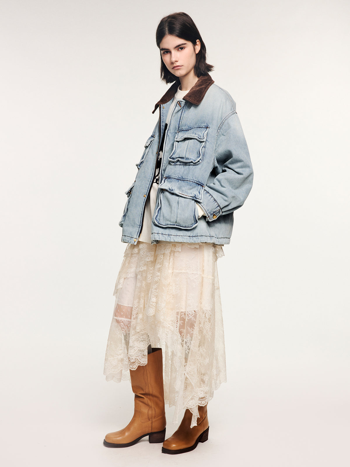Aluminum wire denim fishing jacket
