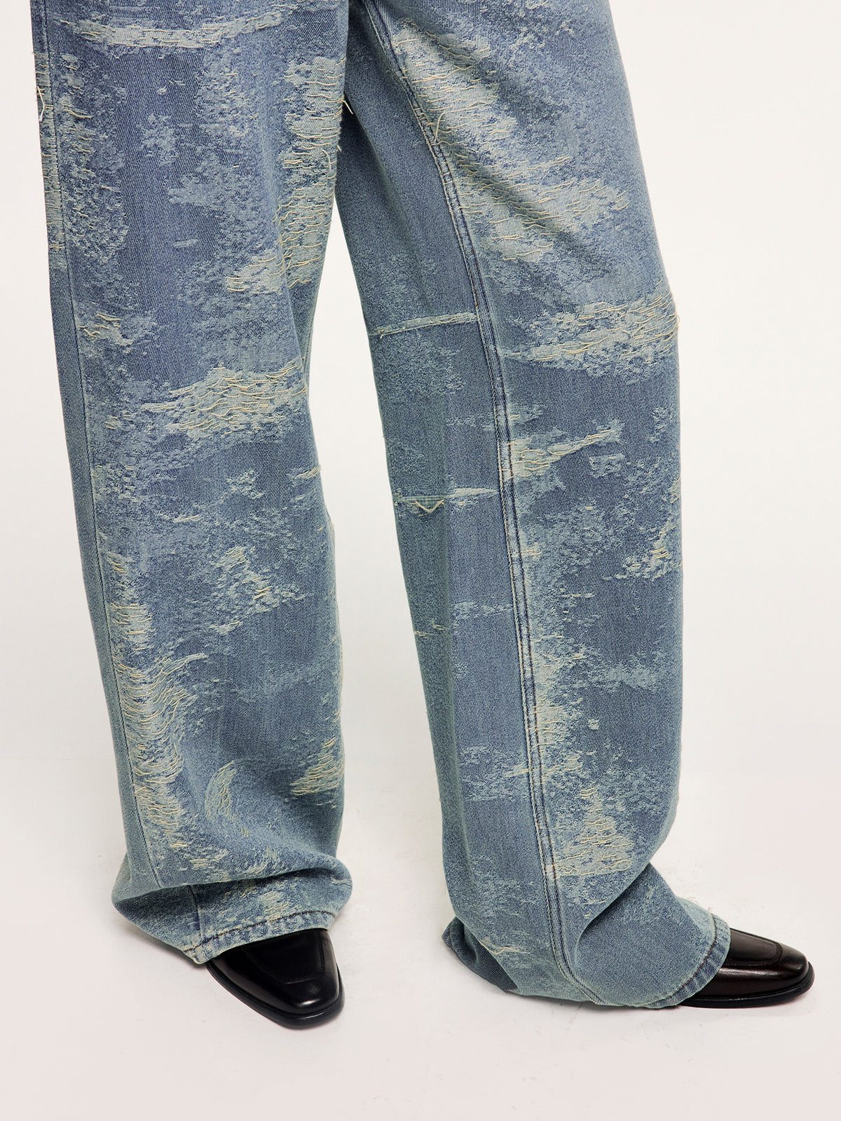 Jacquard denim jeans
