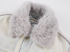 Faux fur panelled denim jacket