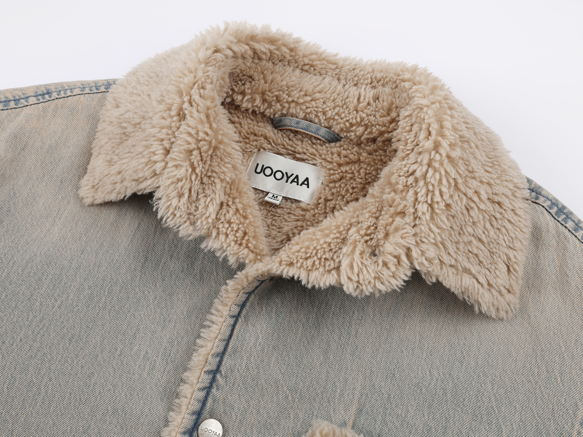 Washed raw-edge denim cotton jacket