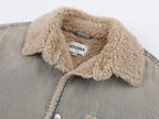 Washed raw-edge denim cotton jacket