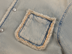 Washed raw-edge denim cotton jacket