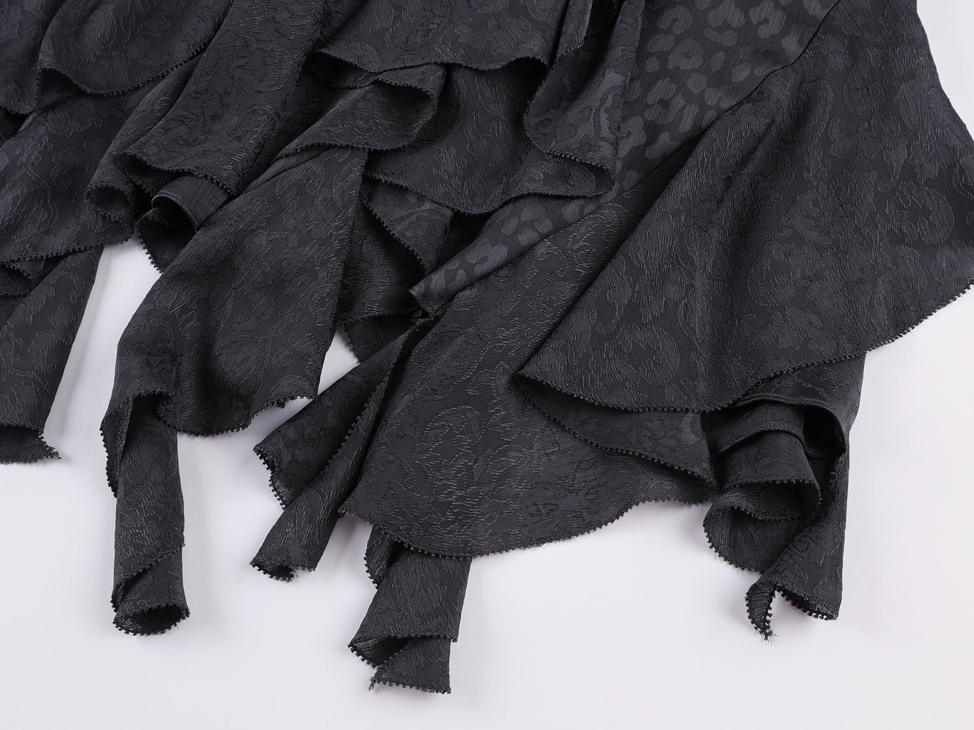 Ruffle jacquard skirt