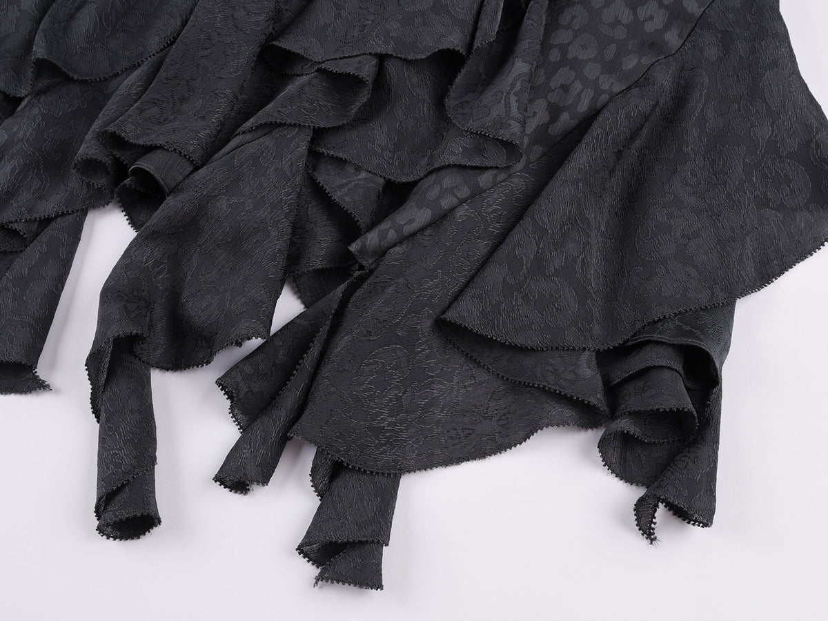 Ruffle jacquard skirt