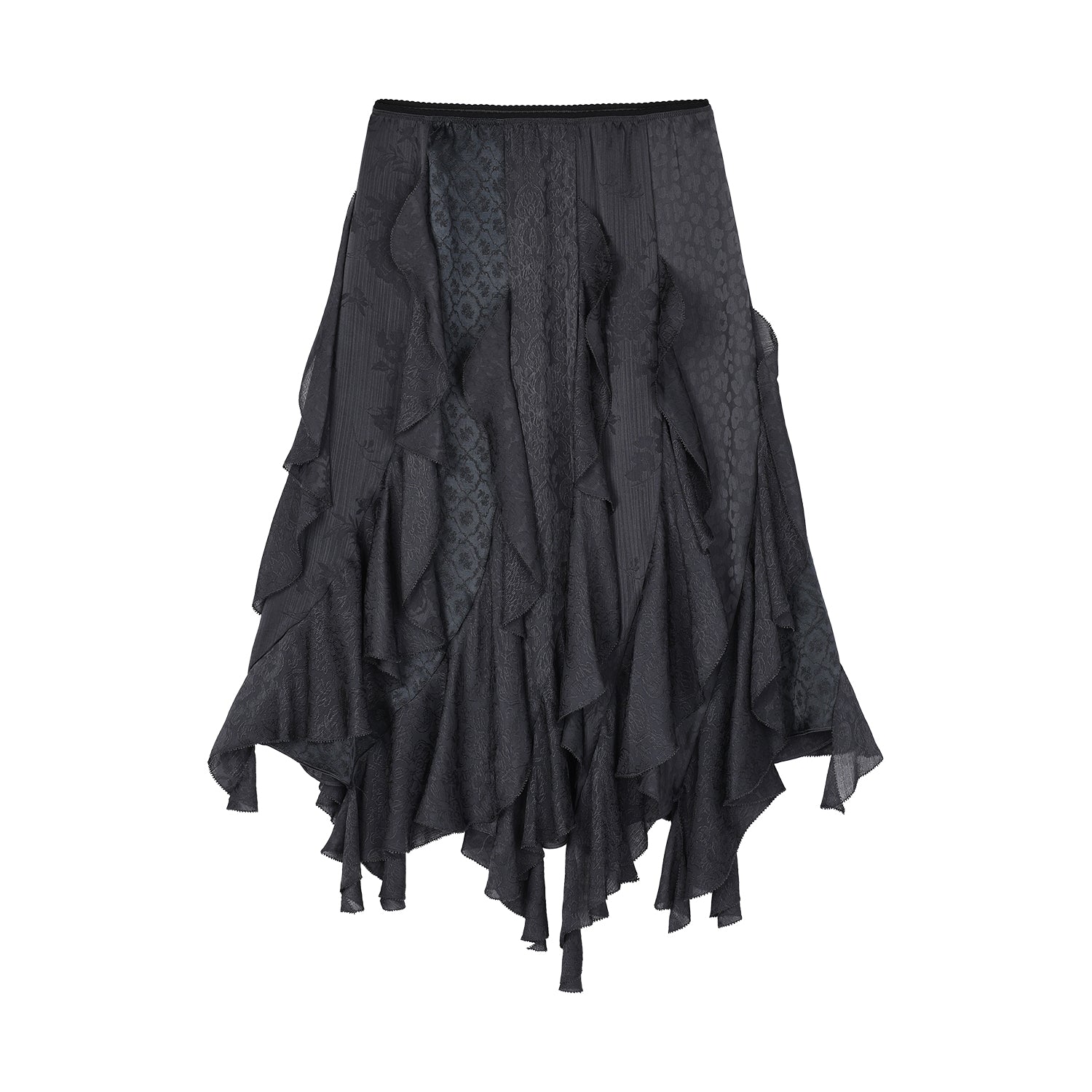 Ruffle jacquard skirt