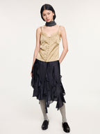 Ruffle jacquard skirt