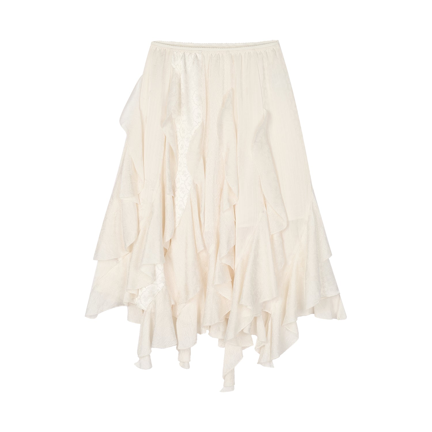 Ruffle jacquard skirt