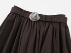 Antique silver shell button full skirt