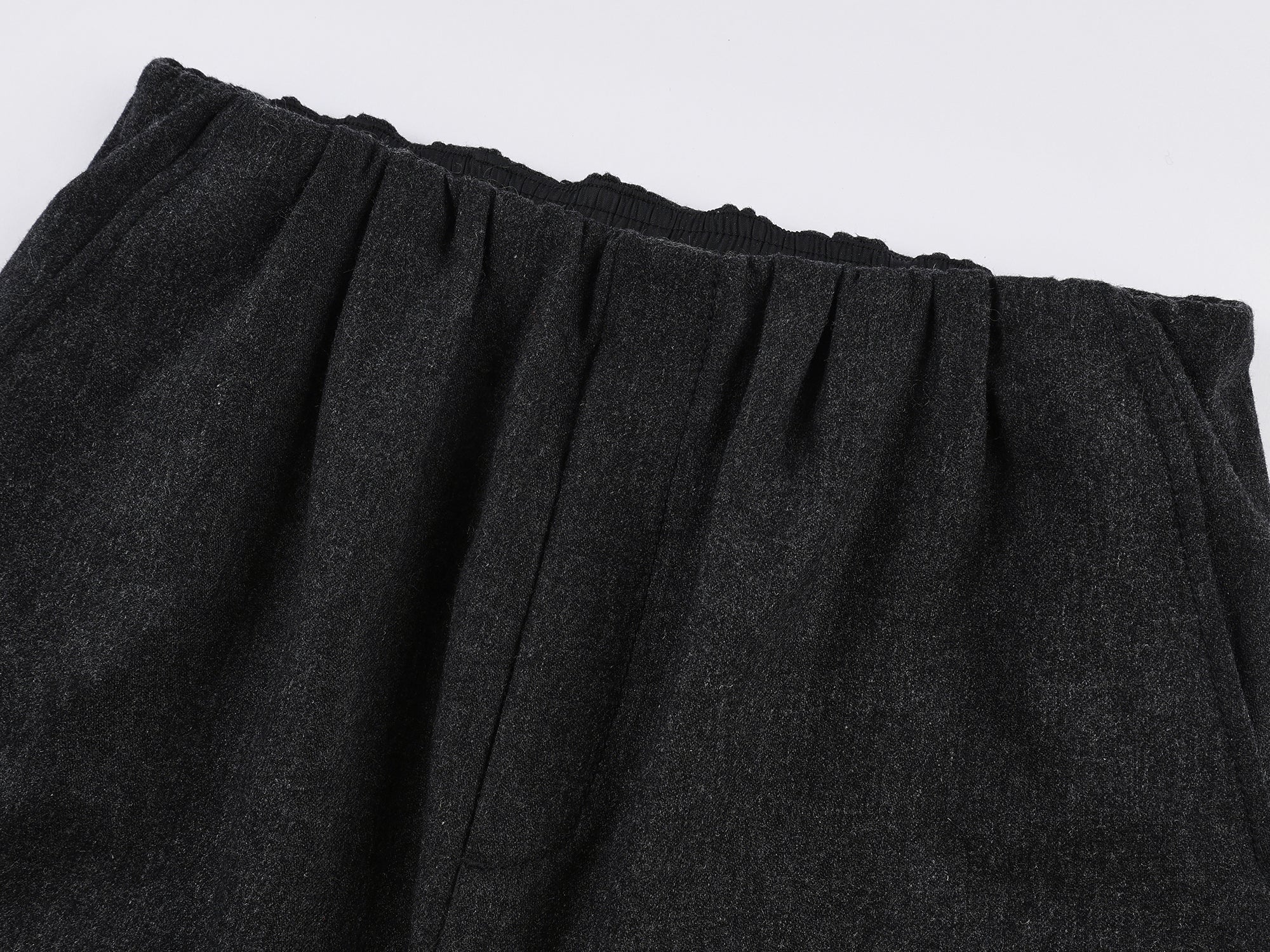 Fine wool ruched skirt