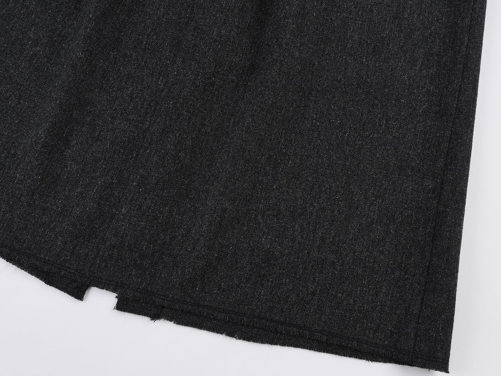 Fine wool ruched skirt