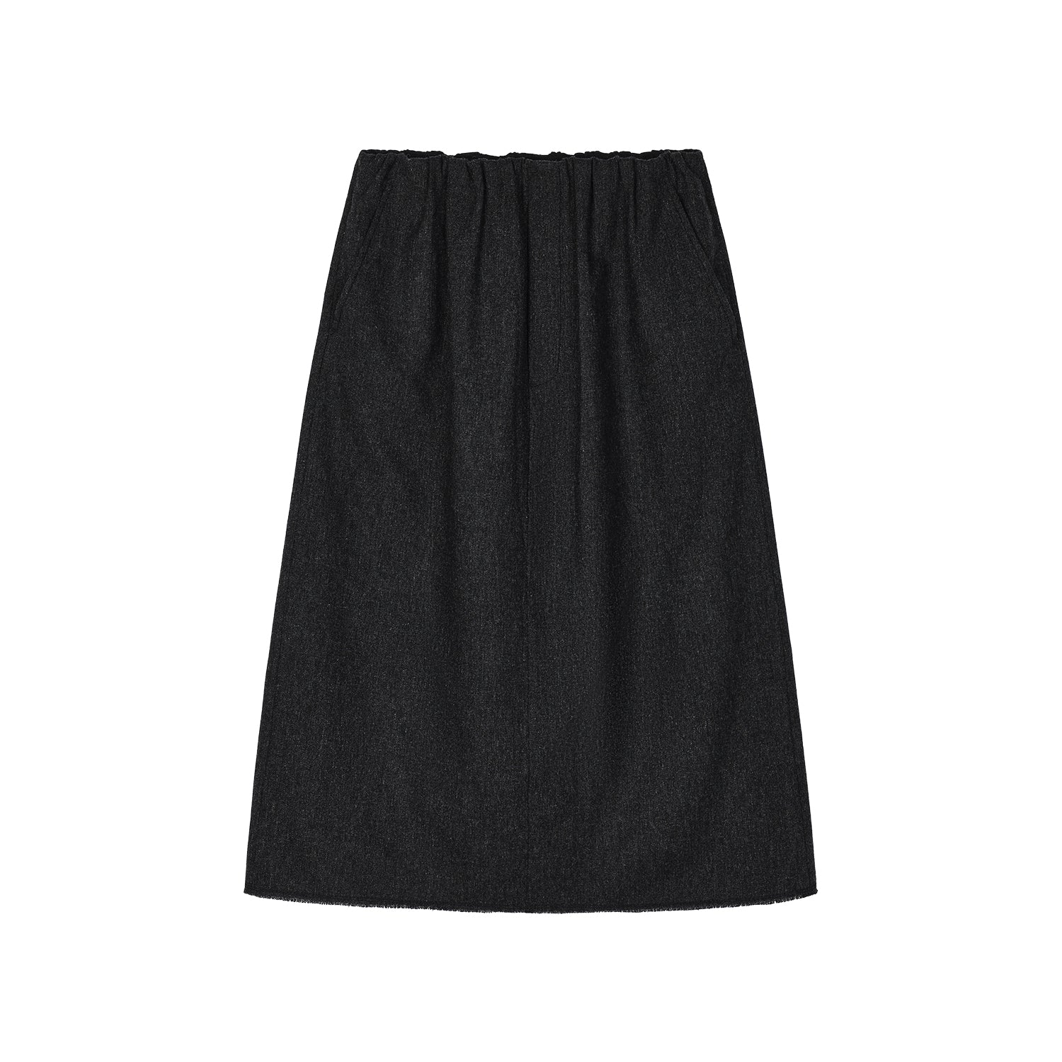Fine wool ruched skirt