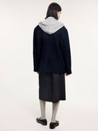 Fine wool ruched skirt