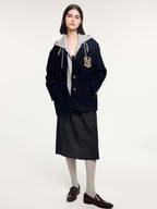 Fine wool ruched skirt