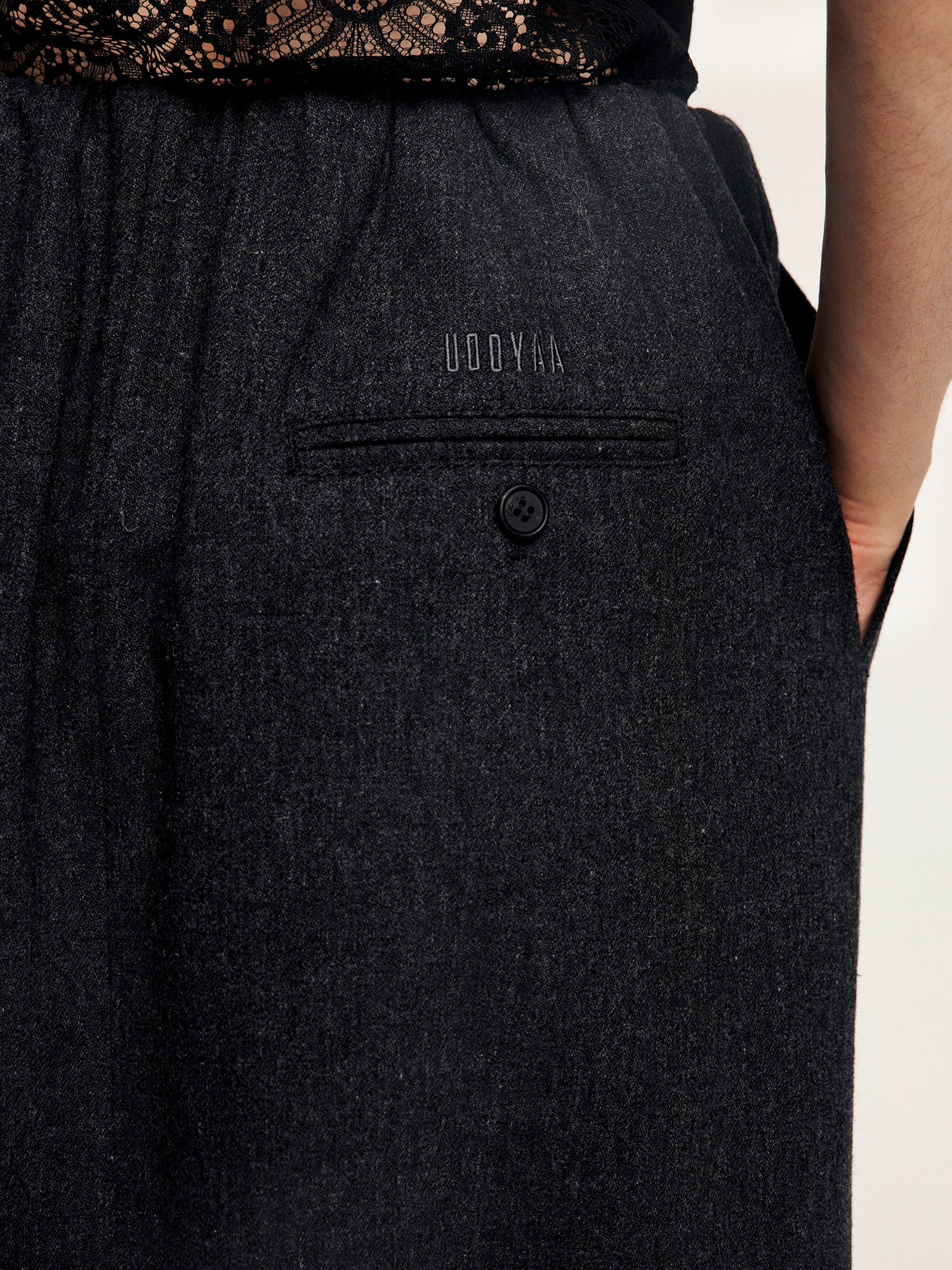 Fine wool ruched skirt