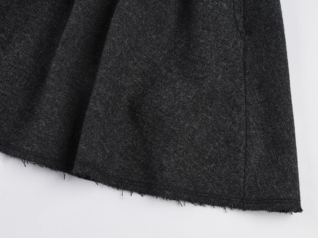 Fine wool ruched short skirt