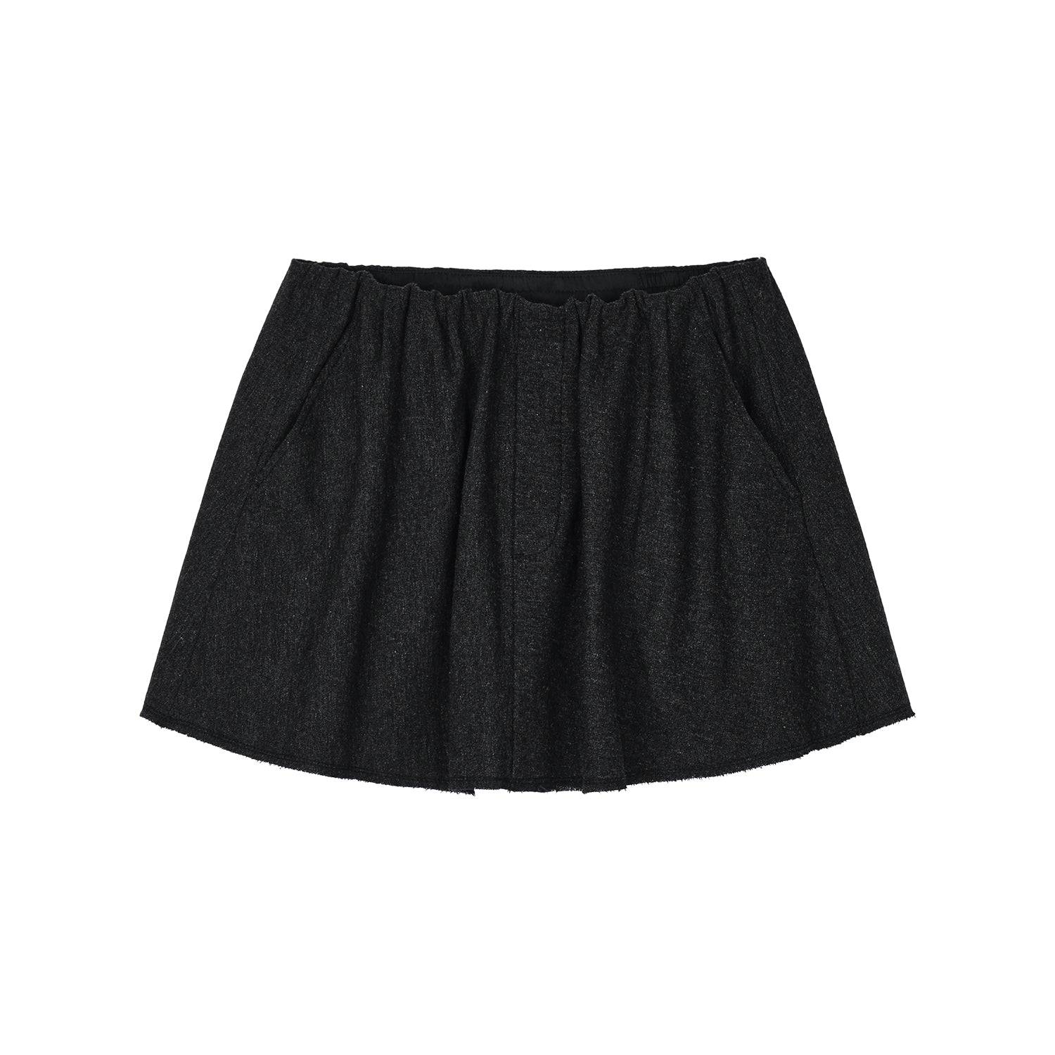 Fine wool ruched short skirt