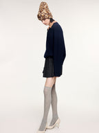 Fine wool ruched short skirt