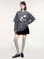 Paneled short skirt