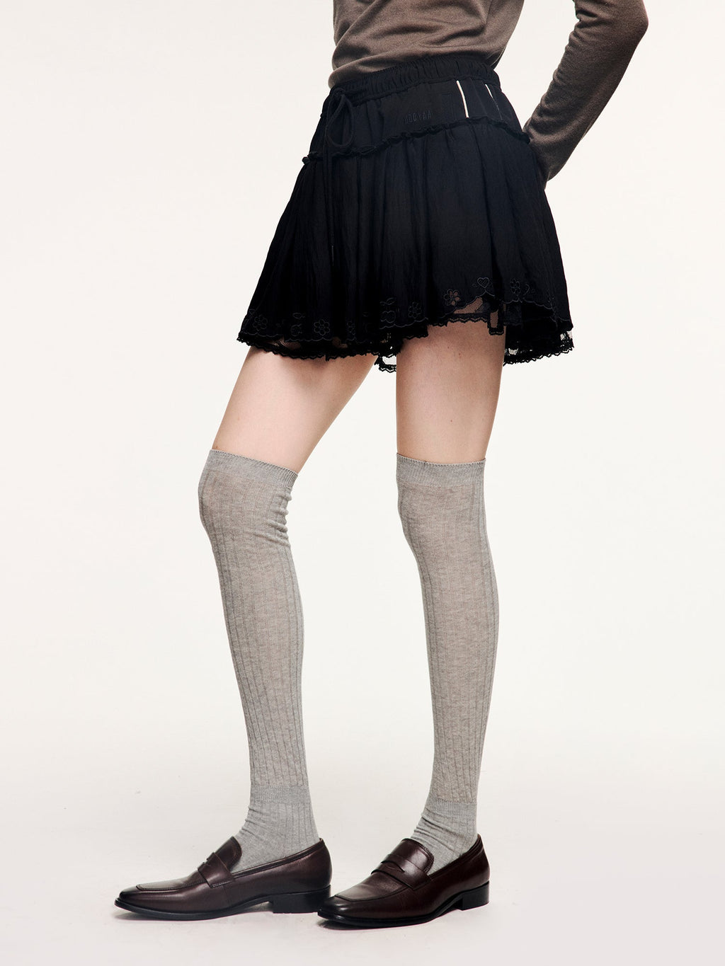 Paneled short skirt