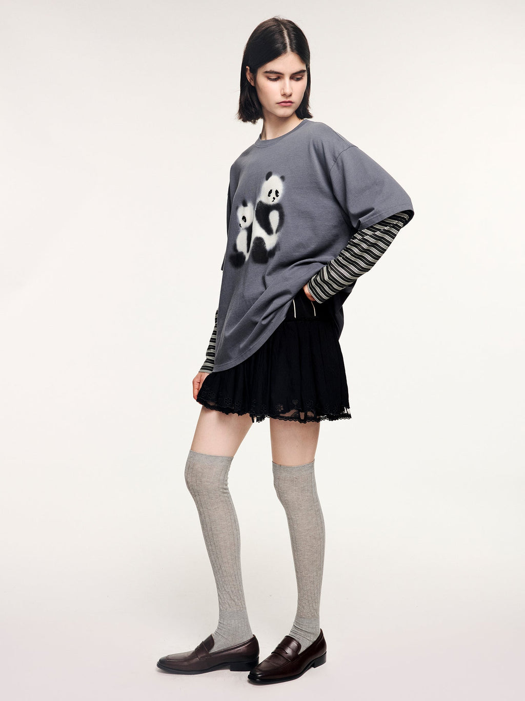 Paneled short skirt