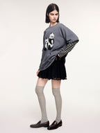 Paneled short skirt
