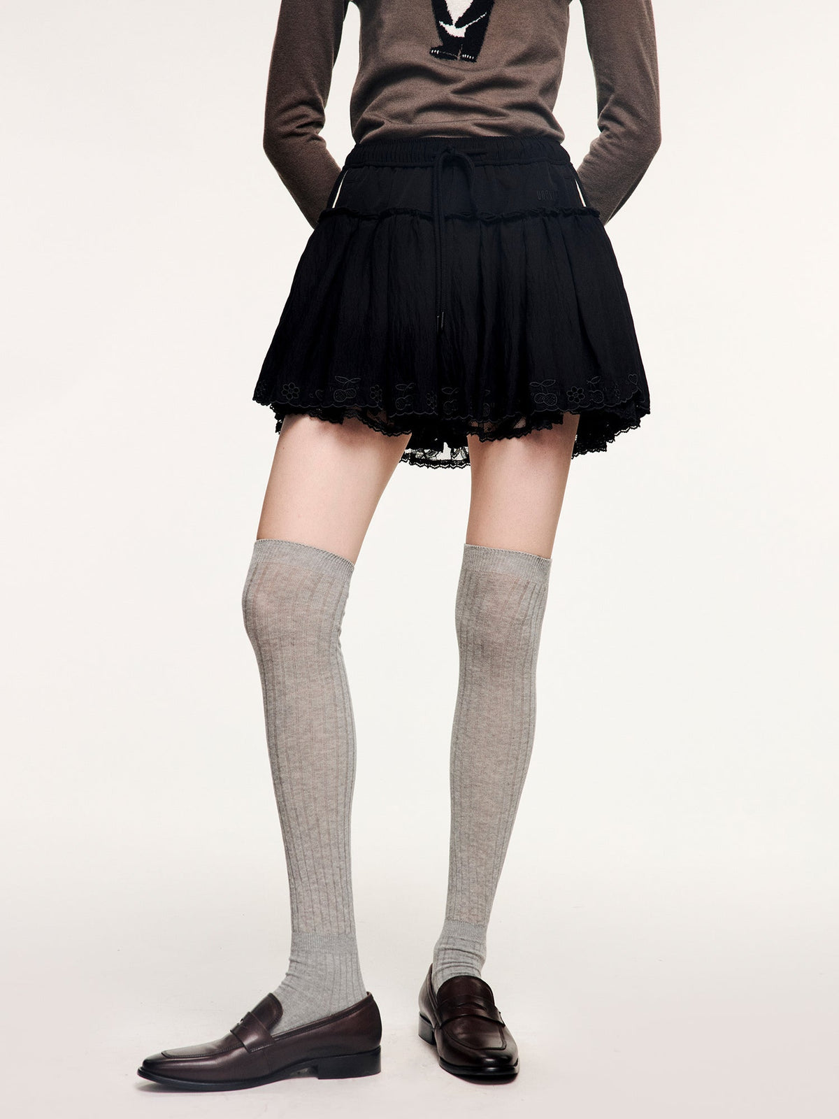 Paneled short skirt