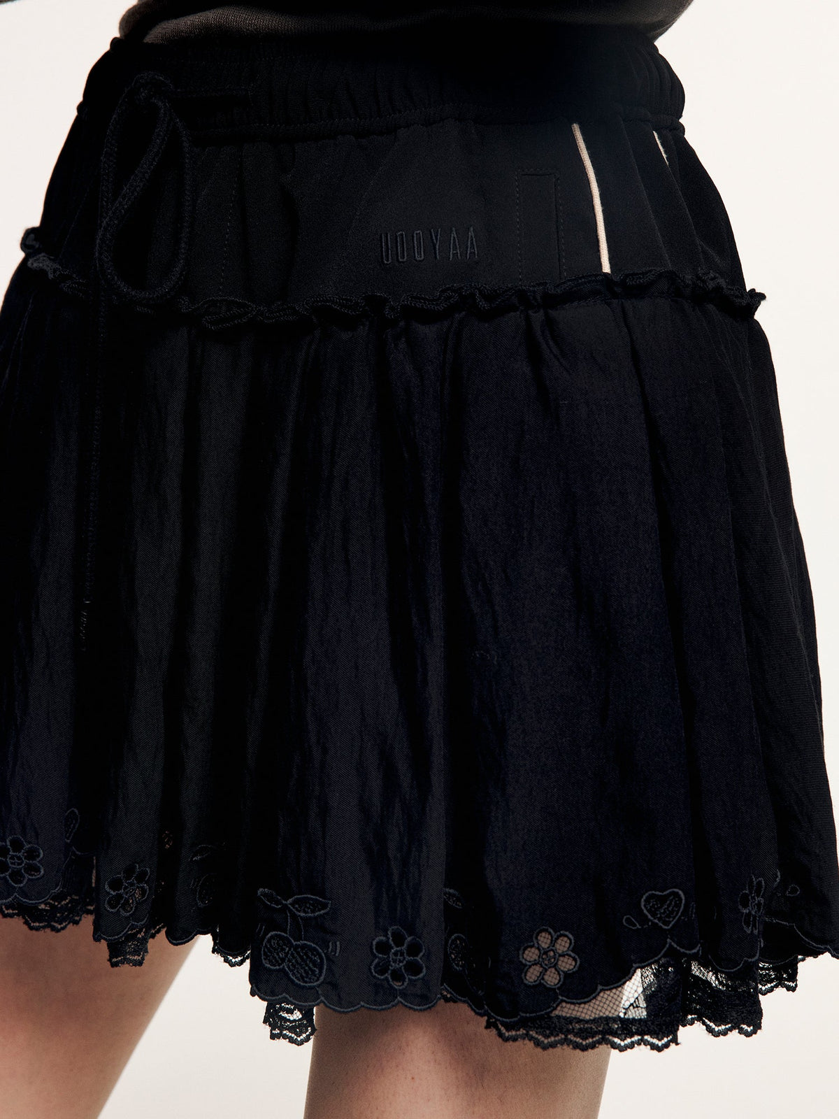Paneled short skirt